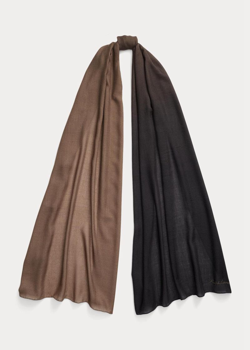 ラルフ ローレン スカーフ レディース 黒 Ombre カシミヤ-silk EGHNC0792